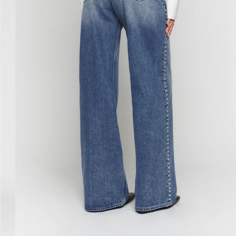 Reformation Studded Wide-Leg Jeans - Picture 2 of 7